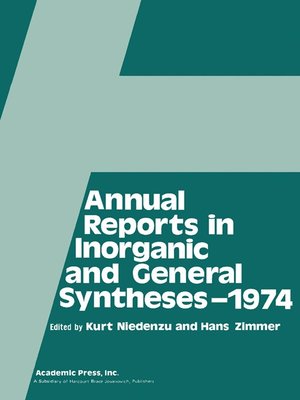 cover image of Annual Reports in Inorganic and General Syntheses-1974